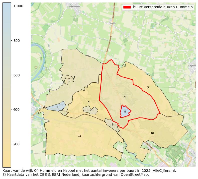 Afbeelding van de buurt Verspreide huizen Hummelo op de kaart.