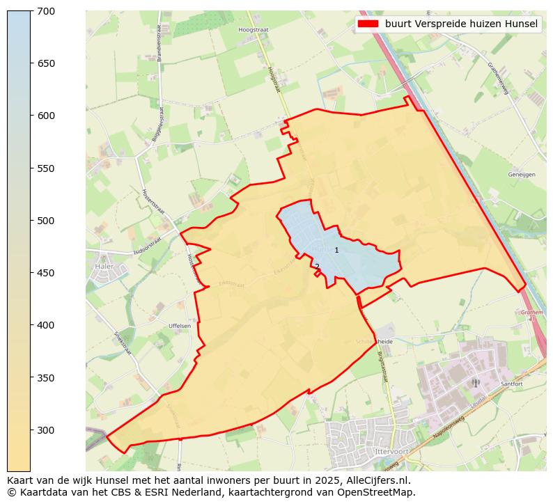 Afbeelding van de buurt Verspreide huizen Hunsel op de kaart.