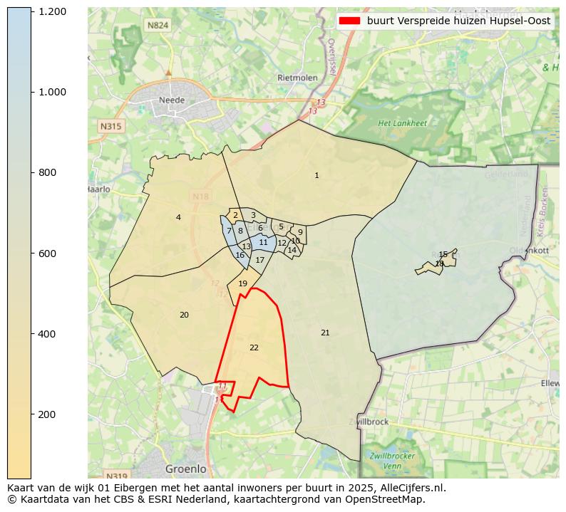 Afbeelding van de buurt Verspreide huizen Hupsel-Oost op de kaart.