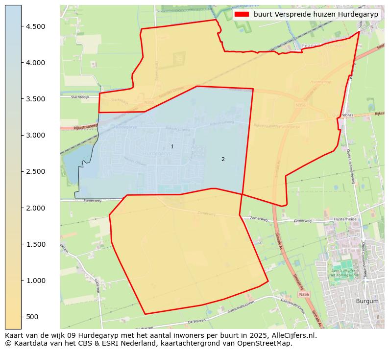 Afbeelding van de buurt Verspreide huizen Hurdegaryp op de kaart.