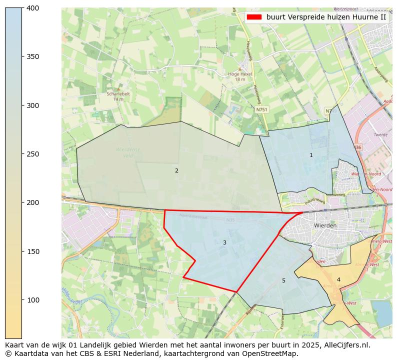 Afbeelding van de buurt Verspreide huizen Huurne II op de kaart.