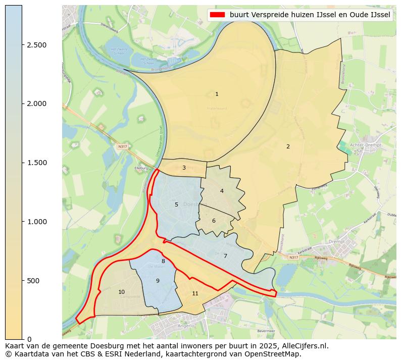 Afbeelding van de buurt Verspreide huizen IJssel en Oude IJssel op de kaart.