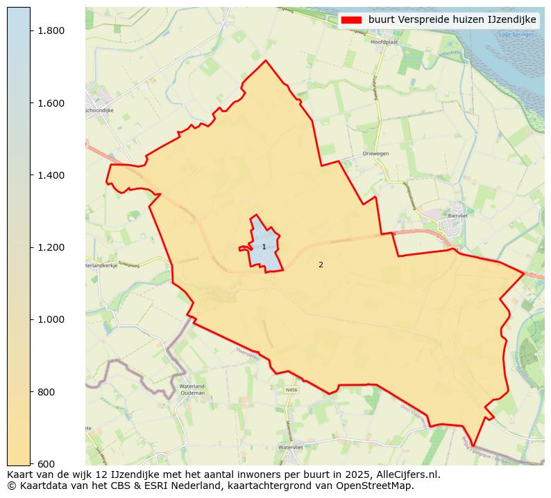 Afbeelding van de buurt Verspreide huizen IJzendijke op de kaart.
