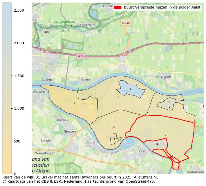 Afbeelding van de buurt Verspreide huizen in de polder Aalst op de kaart.