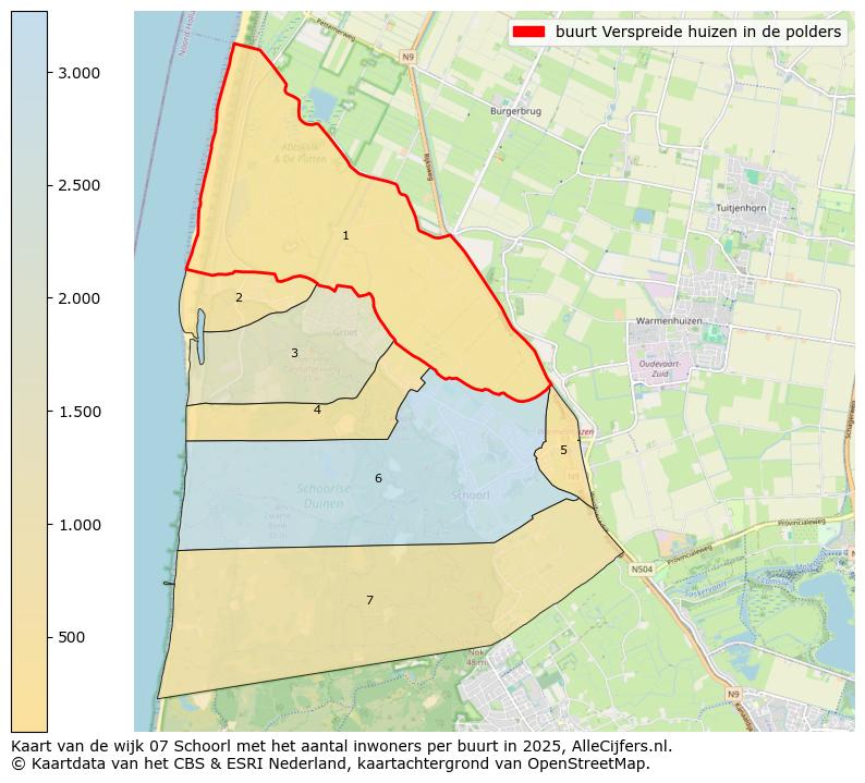Afbeelding van de buurt Verspreide huizen in de polders op de kaart.