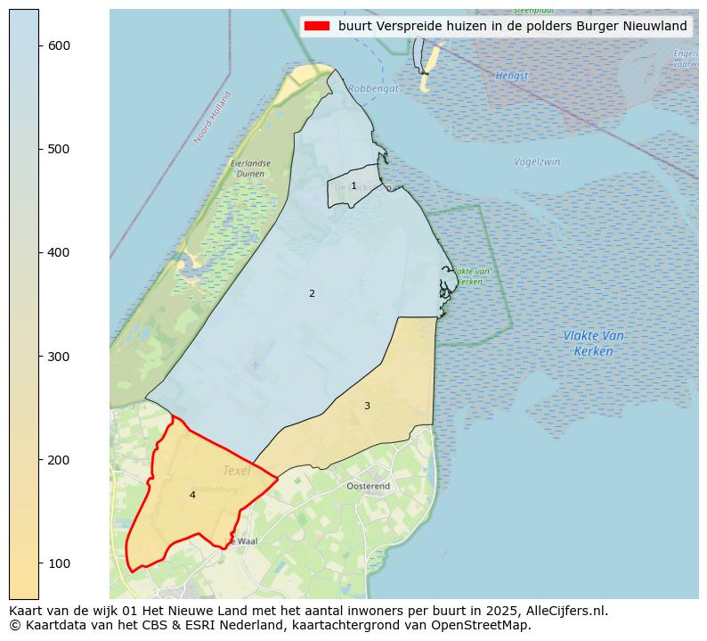 Afbeelding van de buurt Verspreide huizen in de polders Burger Nieuwland op de kaart.