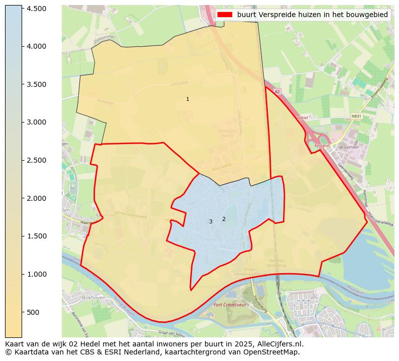 Afbeelding van de buurt Verspreide huizen in het bouwgebied op de kaart.