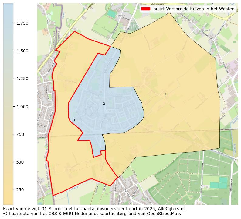Afbeelding van de buurt Verspreide huizen in het Westen op de kaart.