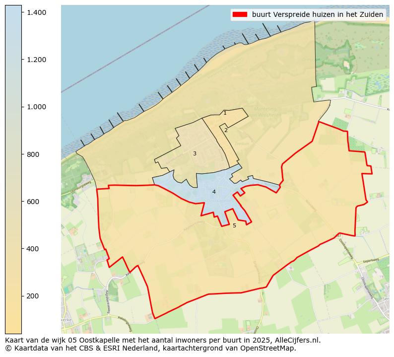 Afbeelding van de buurt Verspreide huizen in het Zuiden op de kaart.