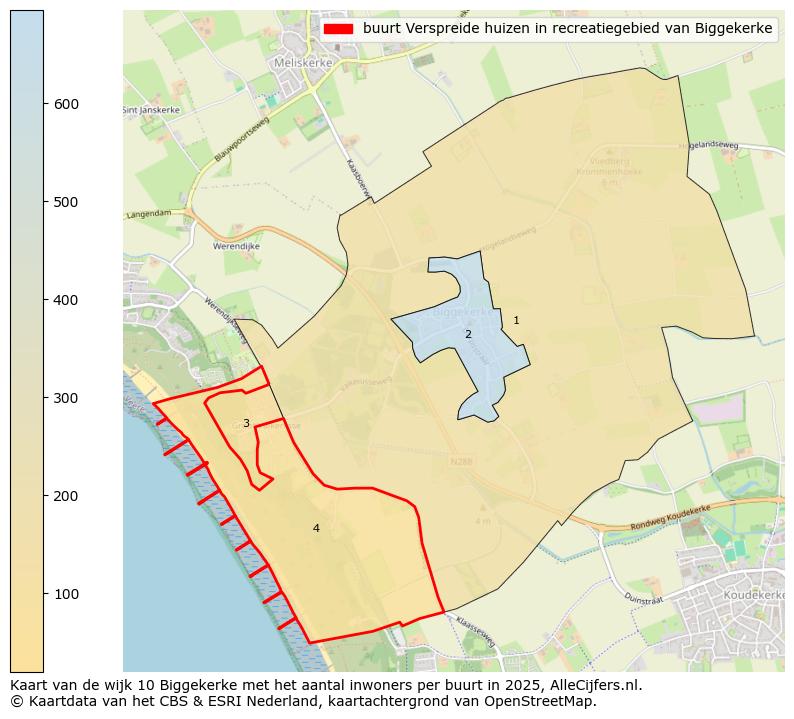 Afbeelding van de buurt Verspreide huizen in recreatiegebied van Biggekerke op de kaart.