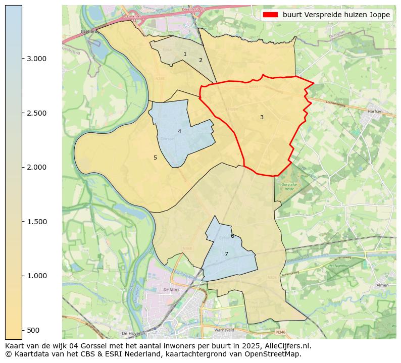 Afbeelding van de buurt Verspreide huizen Joppe op de kaart.