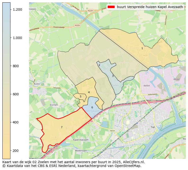 Afbeelding van de buurt Verspreide huizen Kapel Avezaath op de kaart.