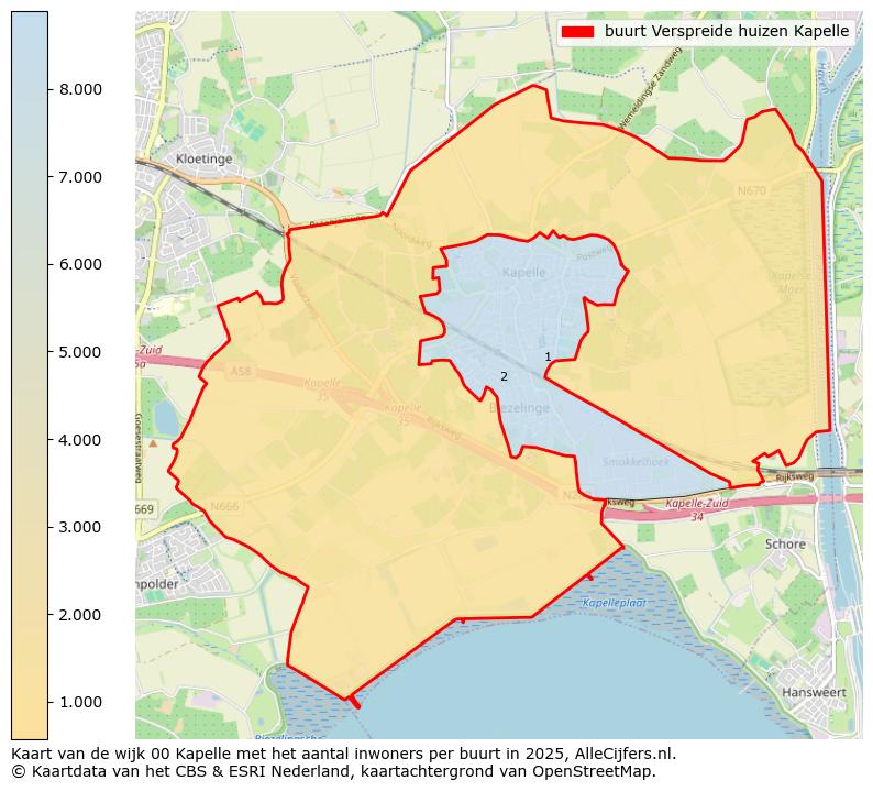 Afbeelding van de buurt Verspreide huizen Kapelle op de kaart.