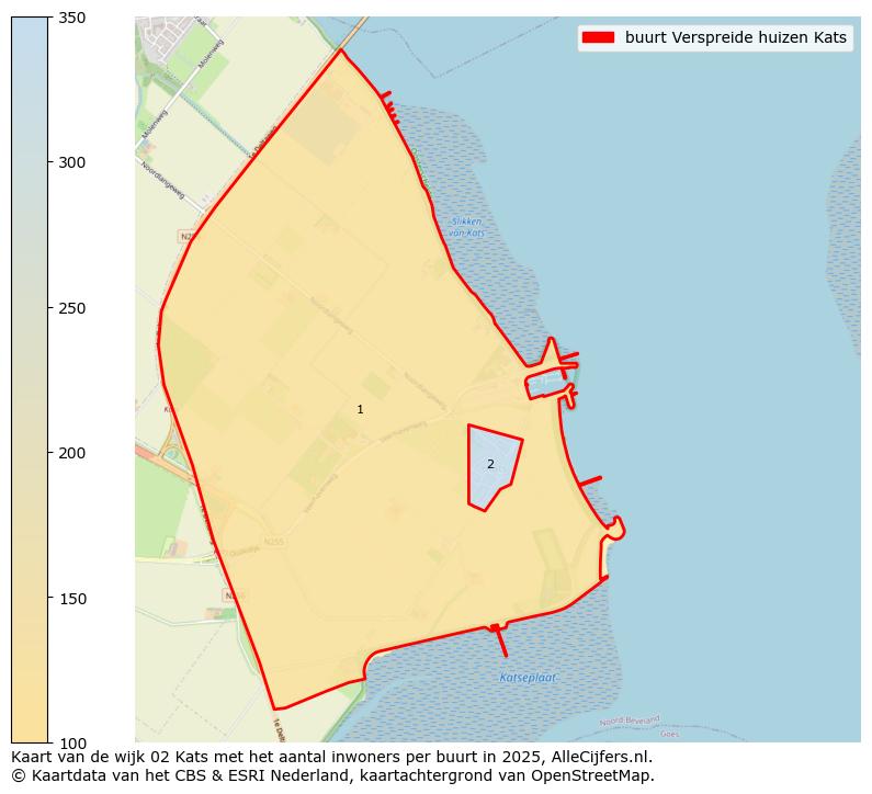 Afbeelding van de buurt Verspreide huizen Kats op de kaart.