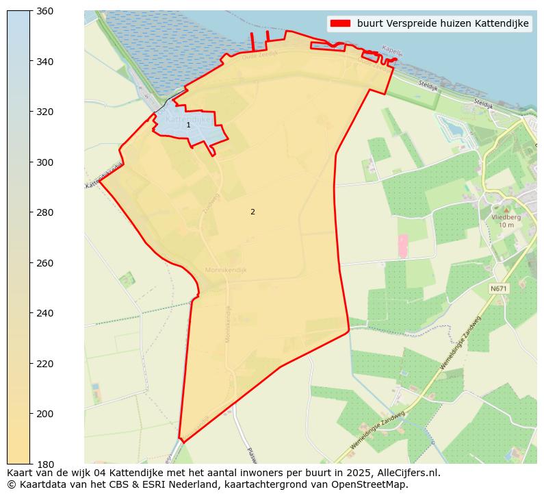 Afbeelding van de buurt Verspreide huizen Kattendijke op de kaart.