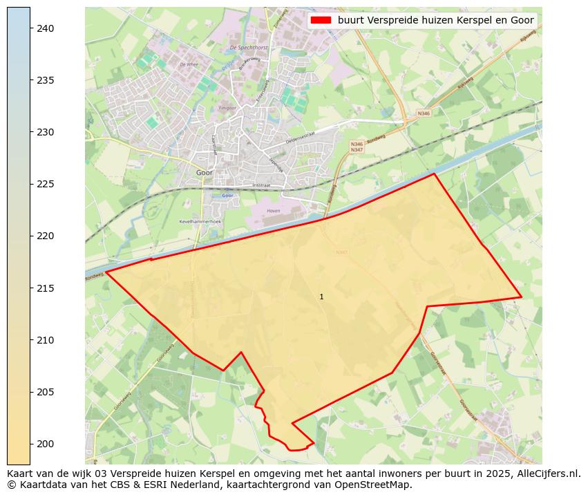 Afbeelding van de buurt Verspreide huizen Kerspel en Goor op de kaart.