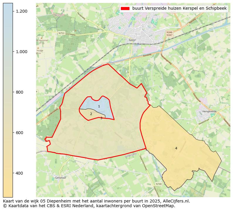 Afbeelding van de buurt Verspreide huizen Kerspel en Schipbeek op de kaart.