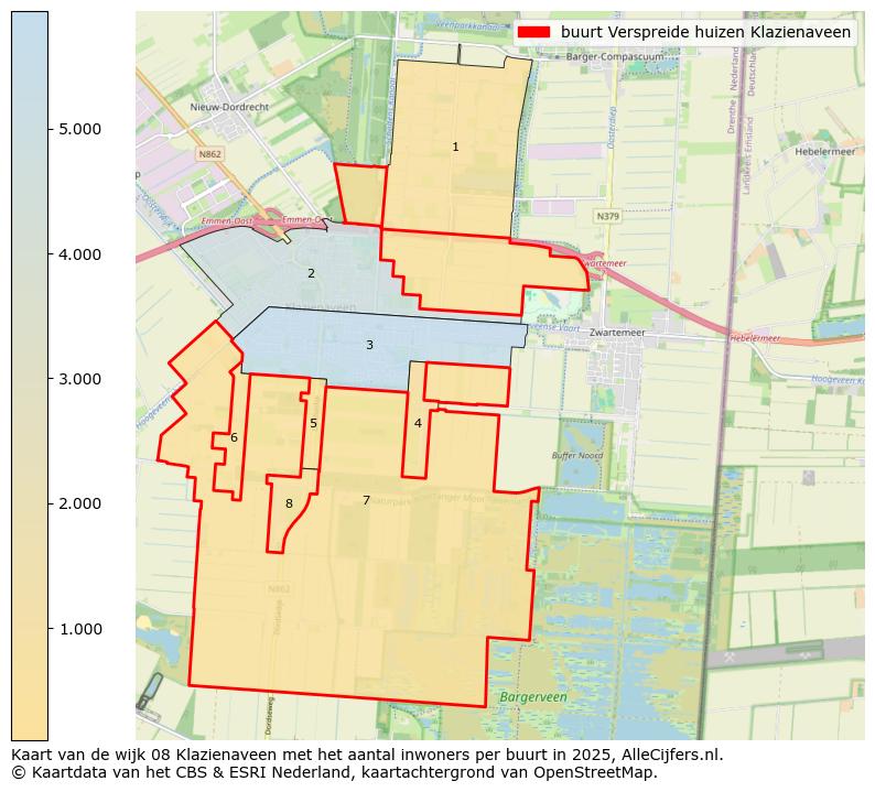 Afbeelding van de buurt Verspreide huizen Klazienaveen op de kaart.