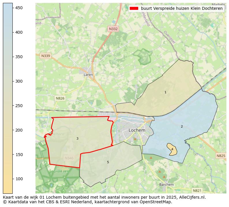 Afbeelding van de buurt Verspreide huizen Klein Dochteren op de kaart.