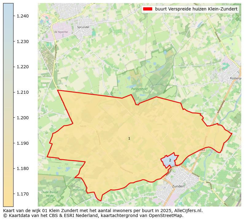 Afbeelding van de buurt Verspreide huizen Klein-Zundert op de kaart.