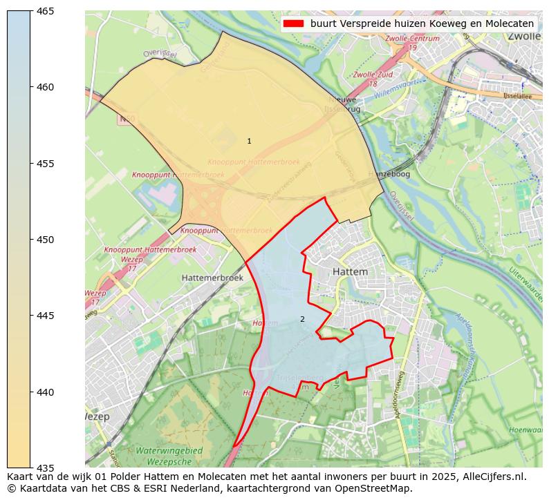 Afbeelding van de buurt Verspreide huizen Koeweg en Molecaten op de kaart.