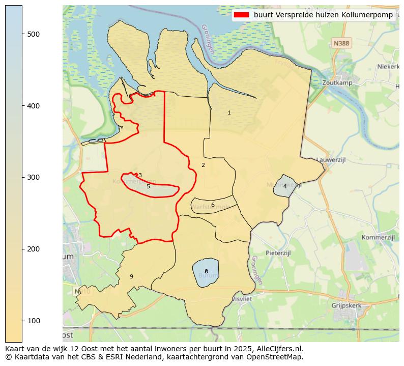 Afbeelding van de buurt Verspreide huizen Kollumerpomp op de kaart.