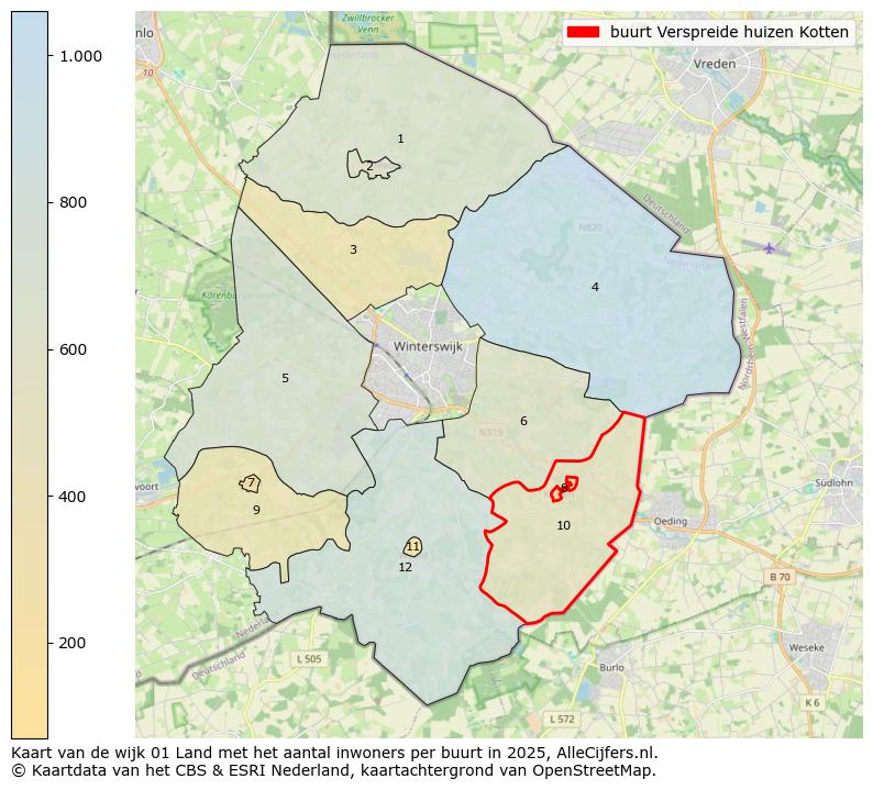 Afbeelding van de buurt Verspreide huizen Kotten op de kaart.