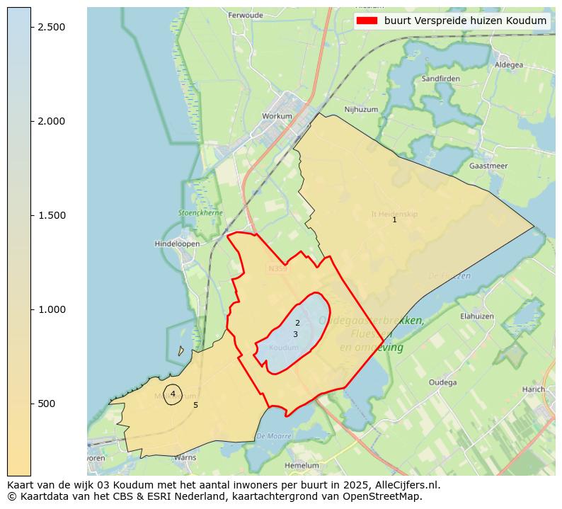 Afbeelding van de buurt Verspreide huizen Koudum op de kaart.