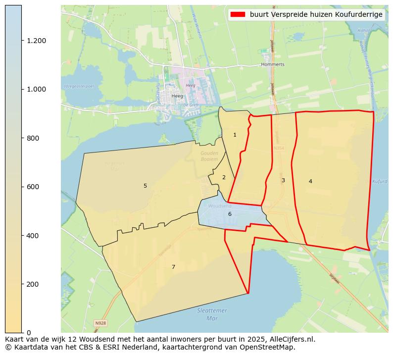 Afbeelding van de buurt Verspreide huizen Koufurderrige op de kaart.