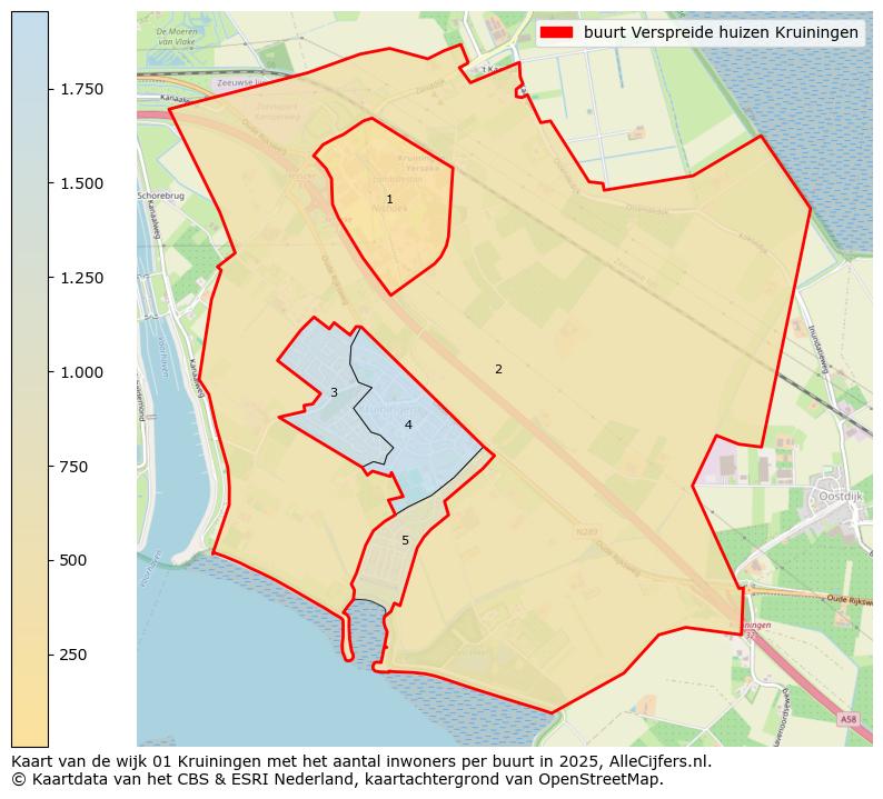Afbeelding van de buurt Verspreide huizen Kruiningen op de kaart.