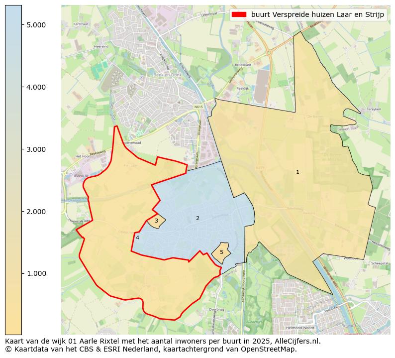 Afbeelding van de buurt Verspreide huizen Laar en Strijp op de kaart.