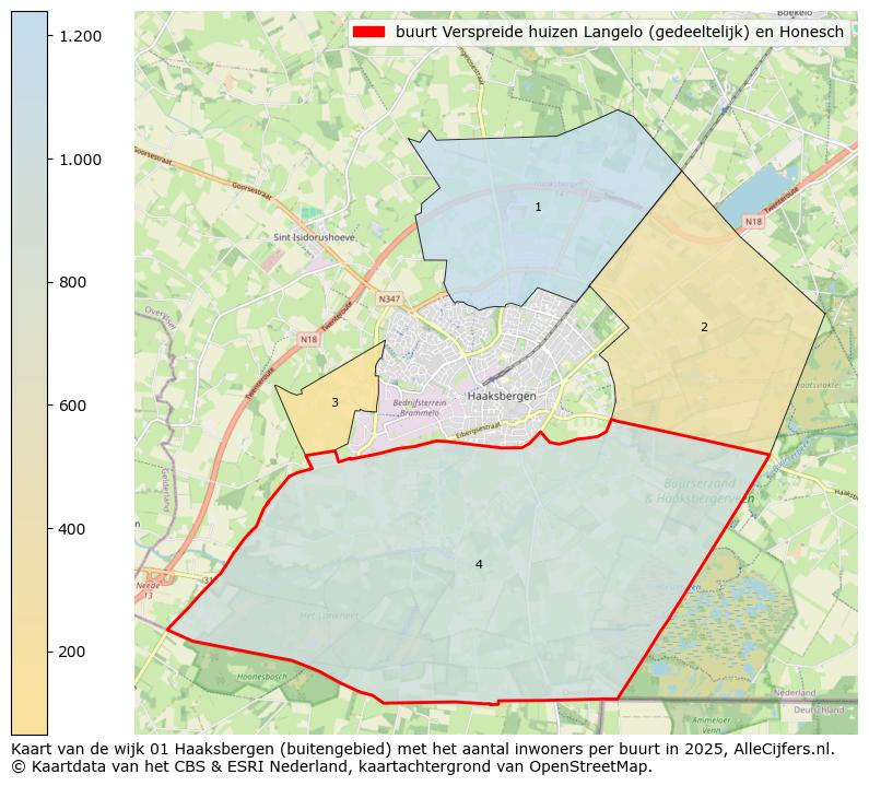 Afbeelding van de buurt Verspreide huizen Langelo (gedeeltelijk) en Honesch op de kaart.