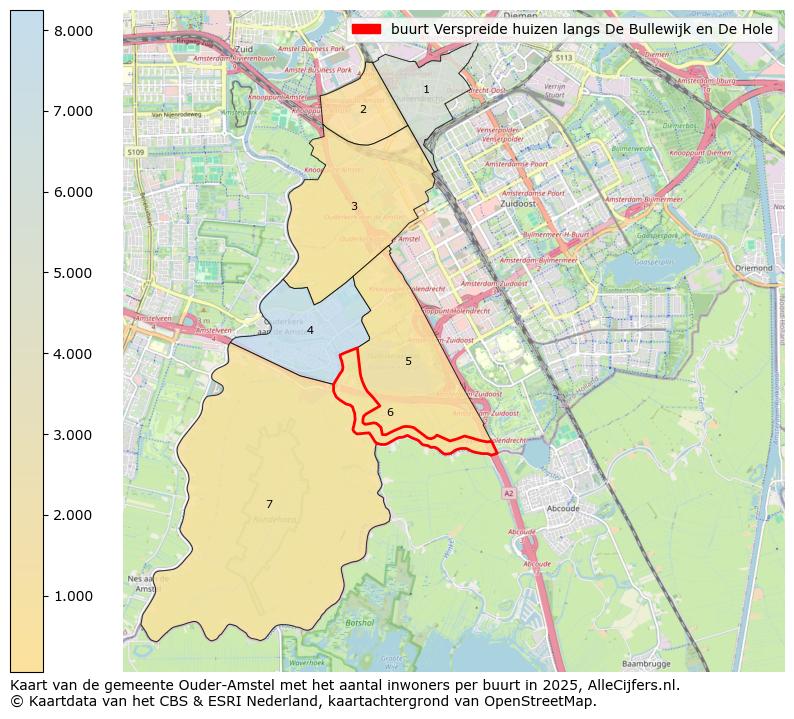 Afbeelding van de buurt Verspreide huizen langs De Bullewijk en De Hole op de kaart.