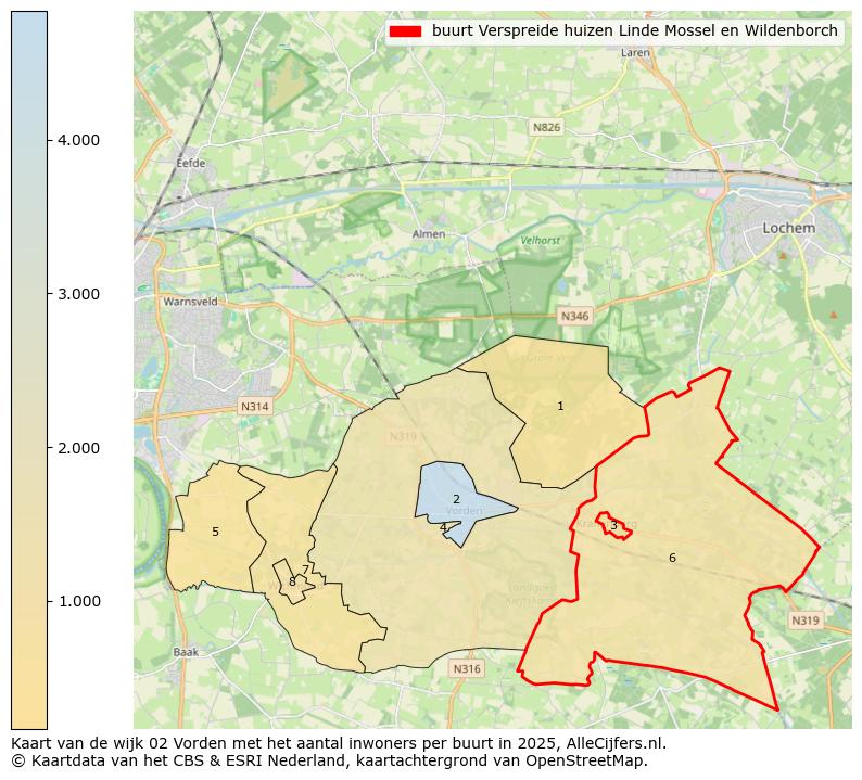Afbeelding van de buurt Verspreide huizen Linde Mossel en Wildenborch op de kaart.