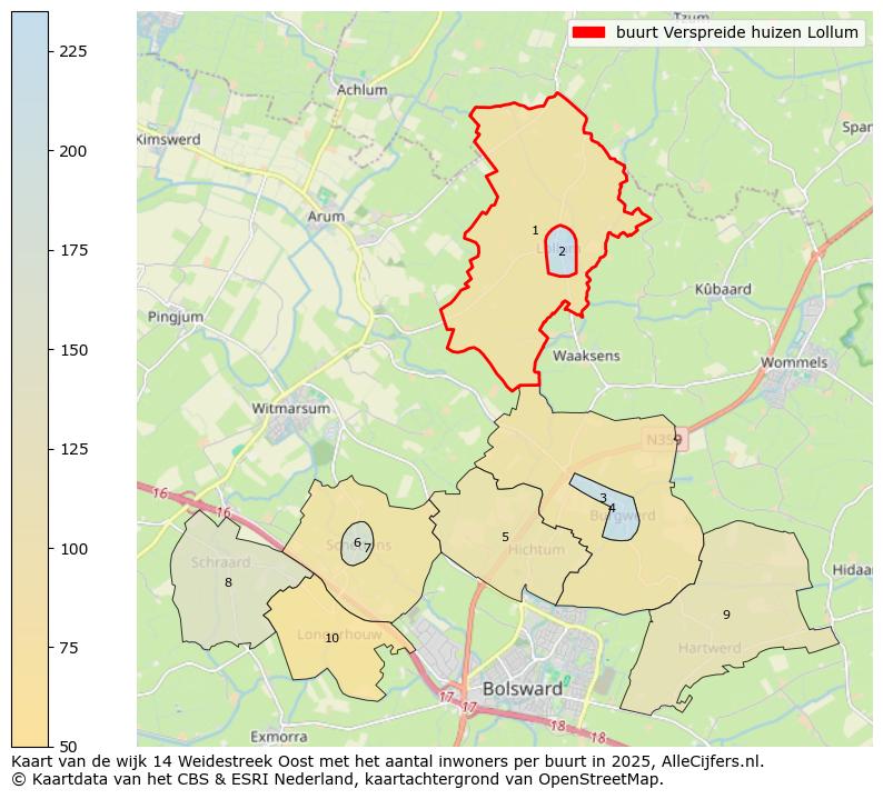 Afbeelding van de buurt Verspreide huizen Lollum op de kaart.