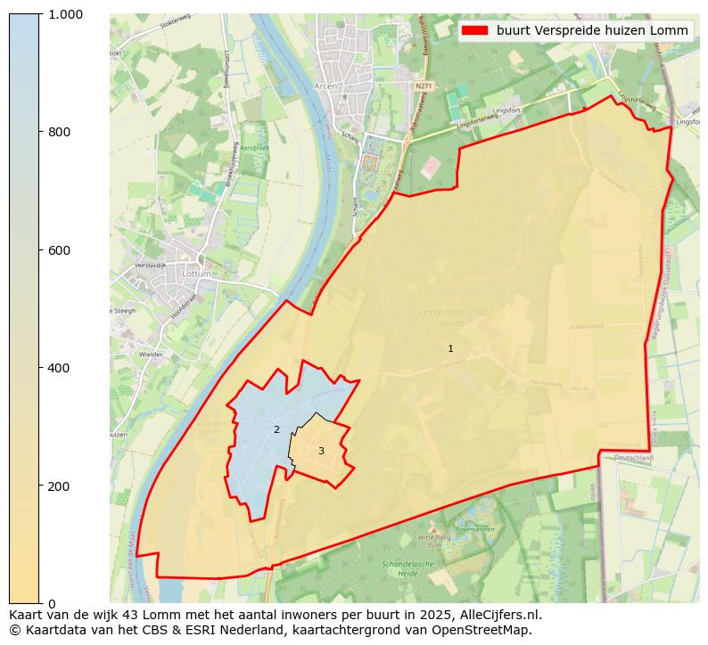 Afbeelding van de buurt Verspreide huizen Lomm op de kaart.