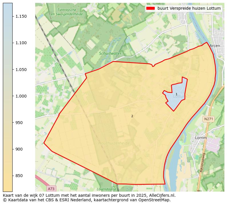 Afbeelding van de buurt Verspreide huizen Lottum op de kaart.