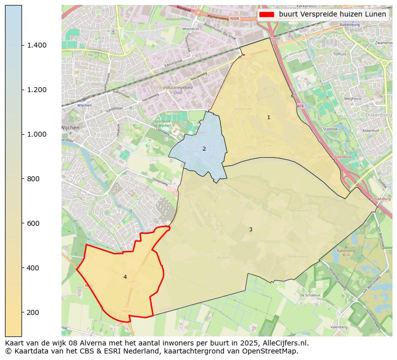 Afbeelding van de buurt Verspreide huizen Lunen op de kaart.