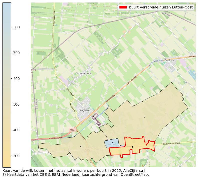 Afbeelding van de buurt Verspreide huizen Lutten-Oost op de kaart.