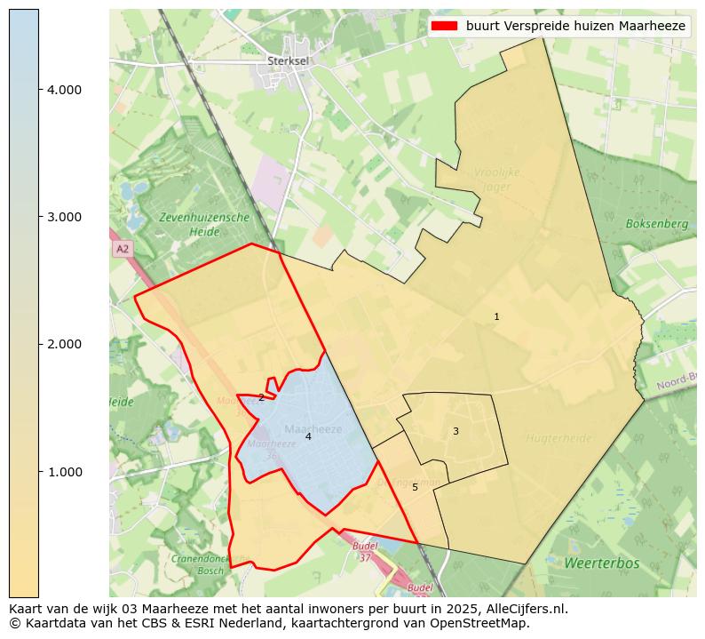 Afbeelding van de buurt Verspreide huizen Maarheeze op de kaart.