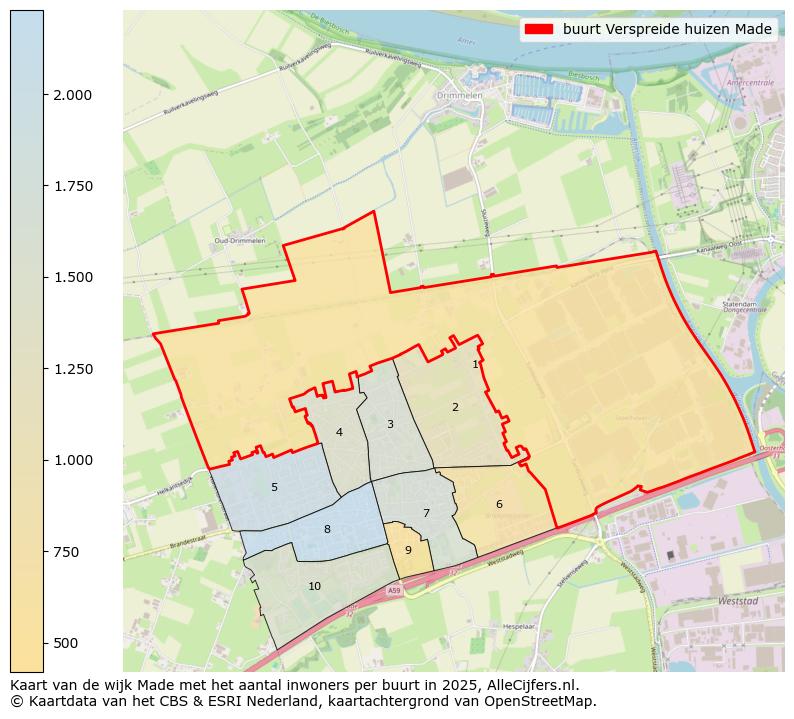Afbeelding van de buurt Verspreide huizen Made op de kaart.