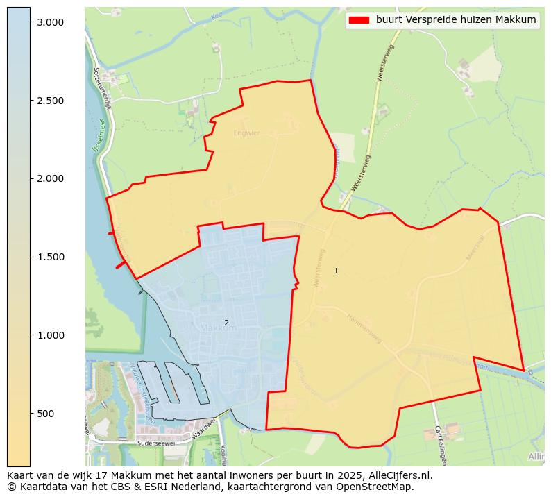 Afbeelding van de buurt Verspreide huizen Makkum op de kaart.