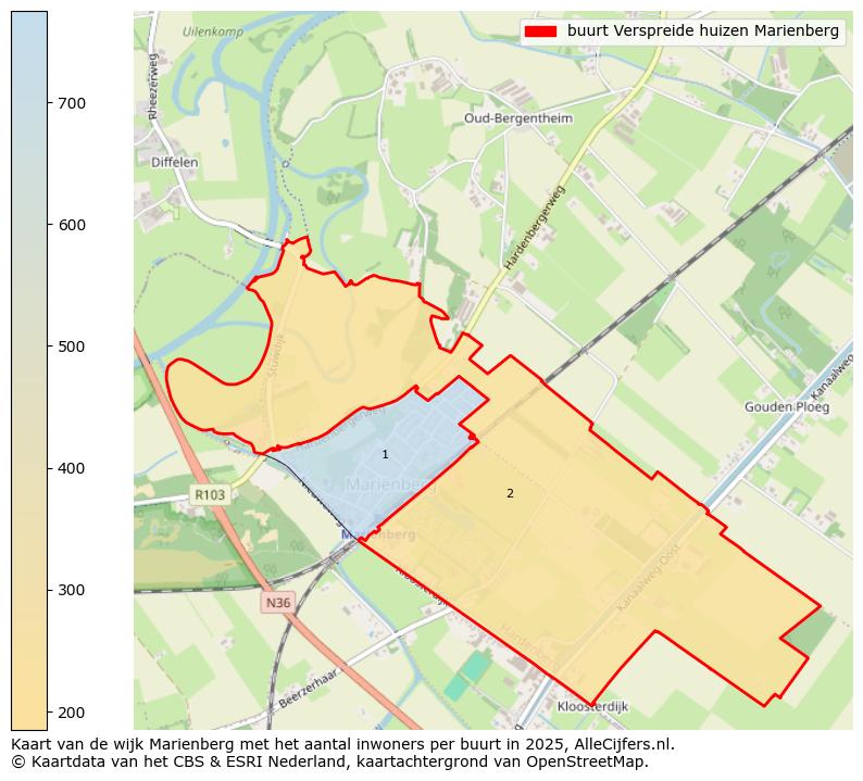 Afbeelding van de buurt Verspreide huizen Marienberg op de kaart.