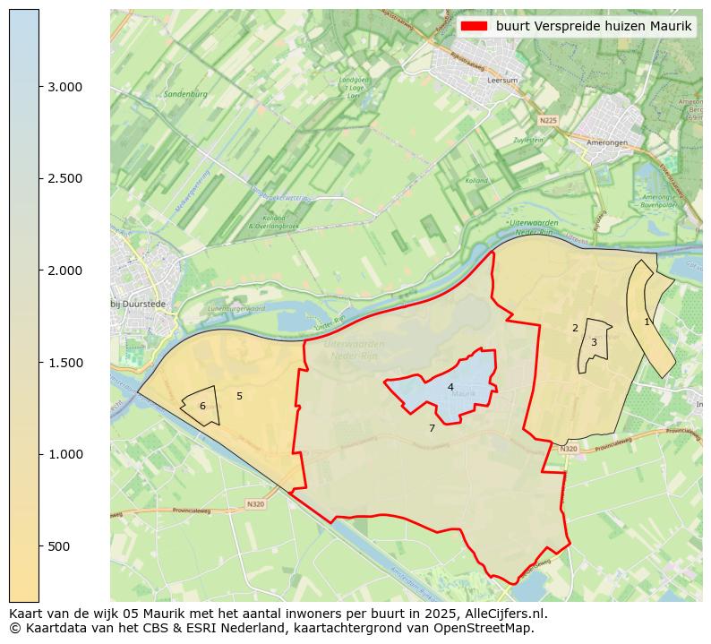 Afbeelding van de buurt Verspreide huizen Maurik op de kaart.