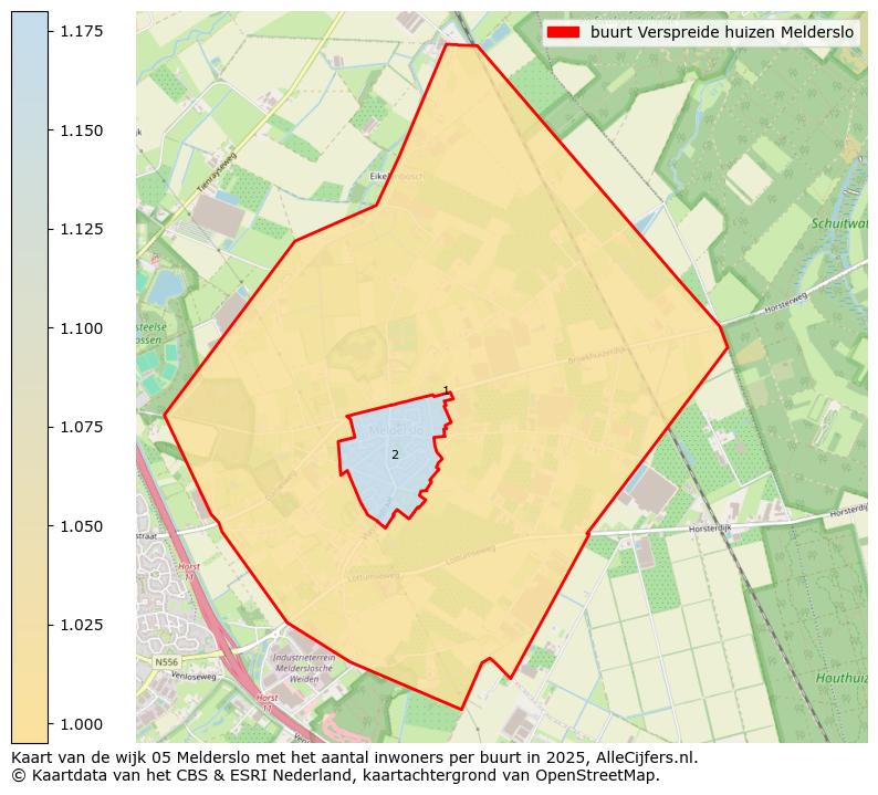 Afbeelding van de buurt Verspreide huizen Melderslo op de kaart.