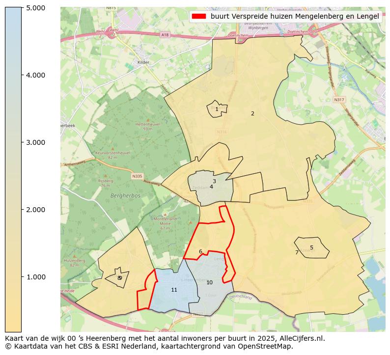 Afbeelding van de buurt Verspreide huizen Mengelenberg en Lengel op de kaart.