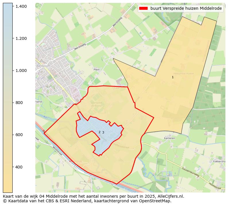 Afbeelding van de buurt Verspreide huizen Middelrode op de kaart.