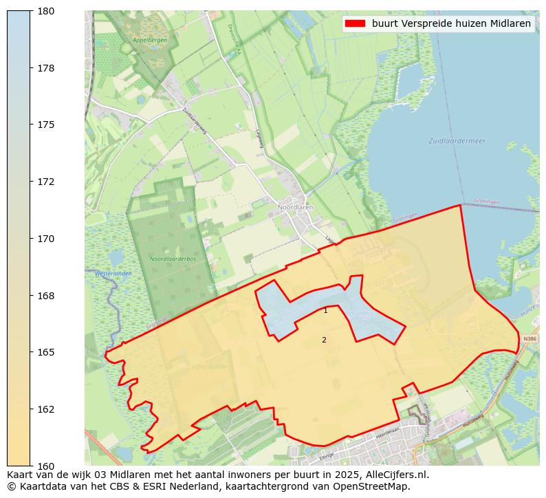 Afbeelding van de buurt Verspreide huizen Midlaren op de kaart.