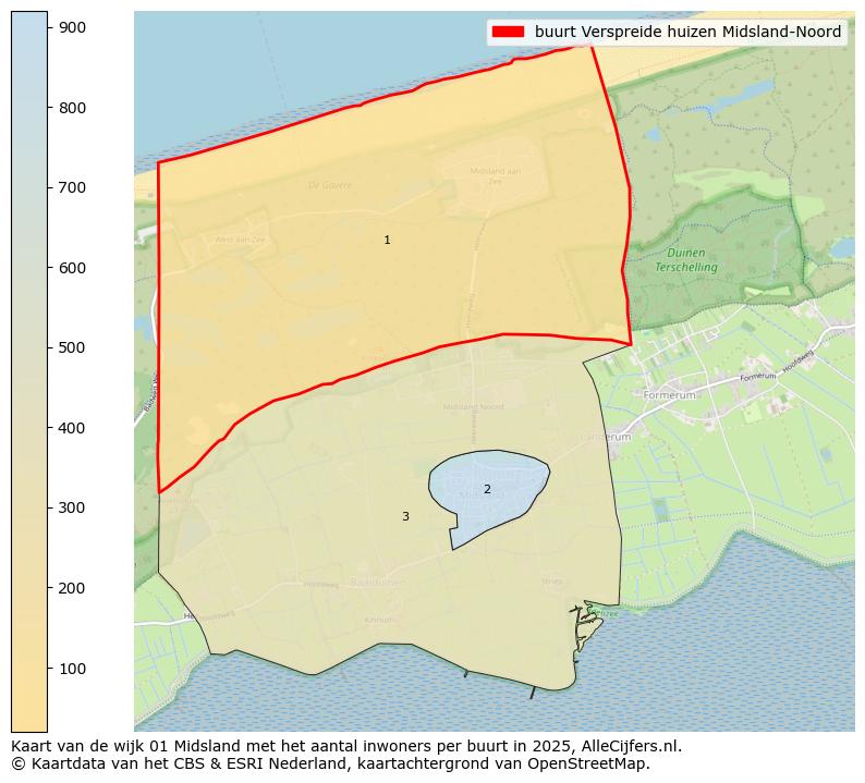 Afbeelding van de buurt Verspreide huizen Midsland-Noord op de kaart.