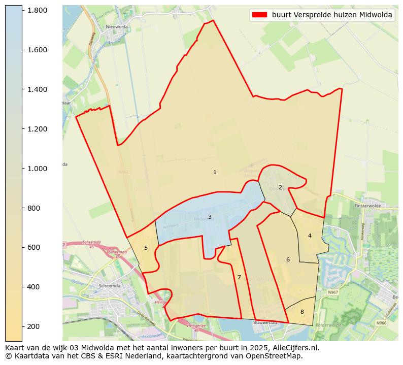 Afbeelding van de buurt Verspreide huizen Midwolda op de kaart.